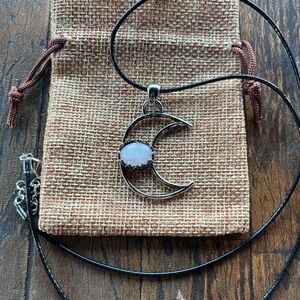 Rose Quartz Celestial Necklace Rose Quartz Necklace Crystal Moon Necklace